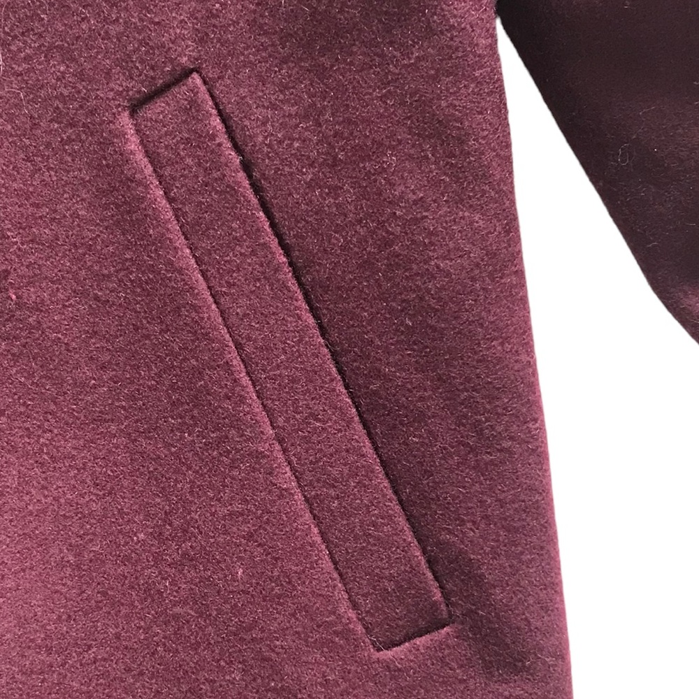 Marcona Women’s Wool Blend Winter Jacket Burgundy Single Breasted Pockets - Picture 11 of 14